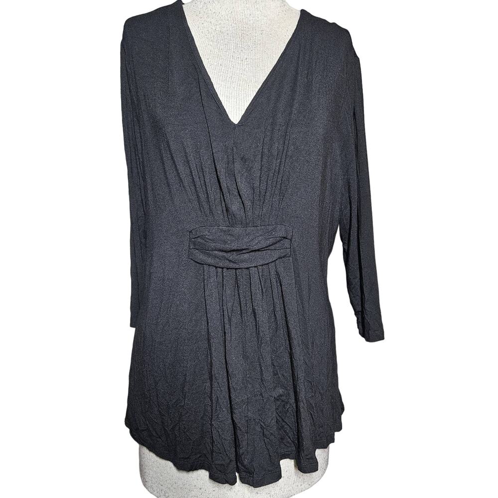 Black V Neck Blouse Size 16